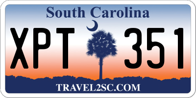 SC license plate XPT351
