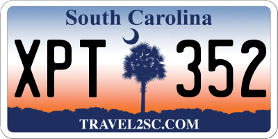 SC license plate XPT352