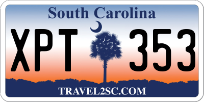 SC license plate XPT353