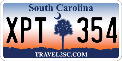 SC license plate XPT354