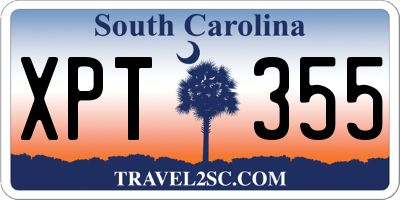 SC license plate XPT355