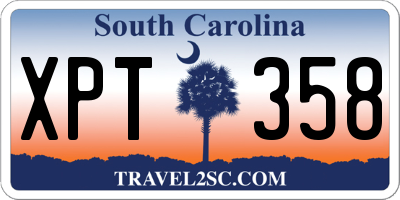 SC license plate XPT358