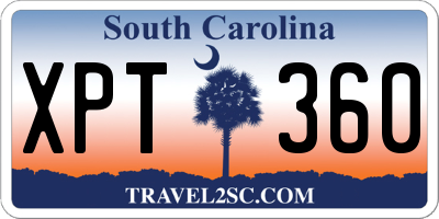 SC license plate XPT360