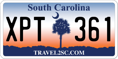 SC license plate XPT361