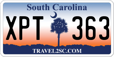 SC license plate XPT363