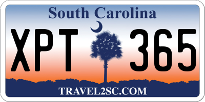 SC license plate XPT365