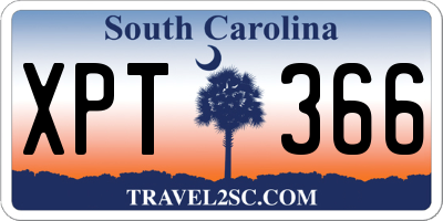 SC license plate XPT366