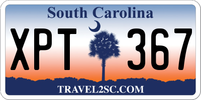 SC license plate XPT367