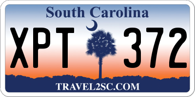 SC license plate XPT372