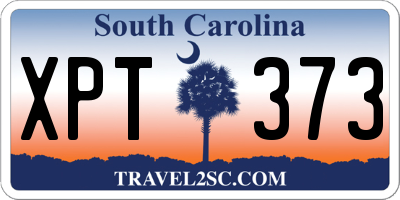 SC license plate XPT373