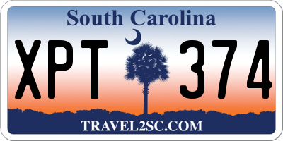 SC license plate XPT374