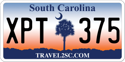 SC license plate XPT375