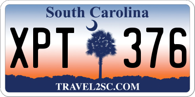 SC license plate XPT376