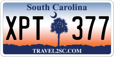 SC license plate XPT377
