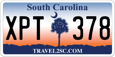 SC license plate XPT378