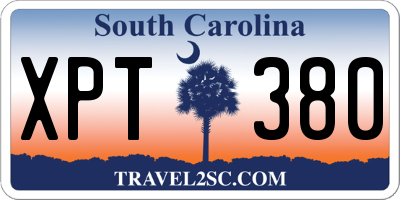 SC license plate XPT380