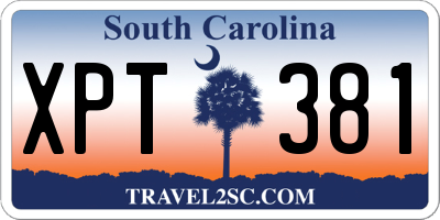 SC license plate XPT381
