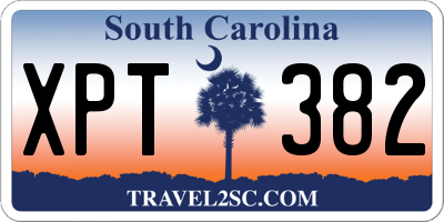 SC license plate XPT382