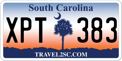 SC license plate XPT383
