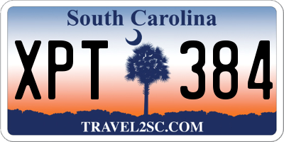SC license plate XPT384