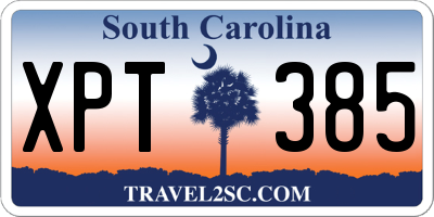 SC license plate XPT385