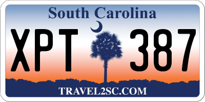 SC license plate XPT387