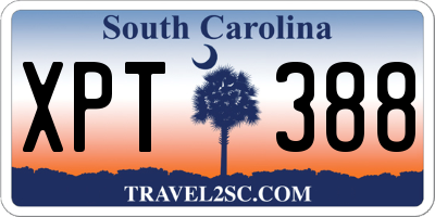 SC license plate XPT388