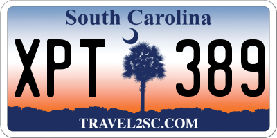 SC license plate XPT389