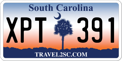SC license plate XPT391