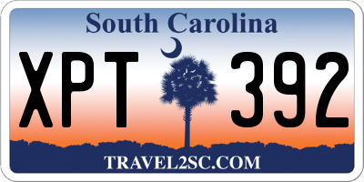SC license plate XPT392