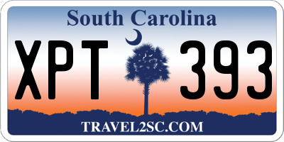 SC license plate XPT393