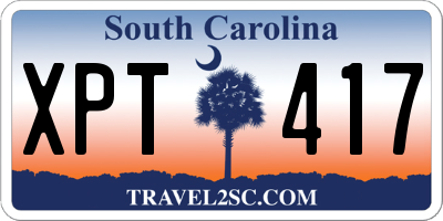 SC license plate XPT417