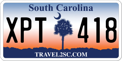 SC license plate XPT418