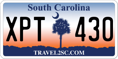 SC license plate XPT430
