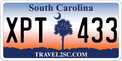 SC license plate XPT433