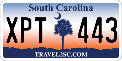 SC license plate XPT443
