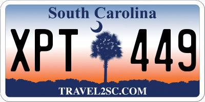 SC license plate XPT449
