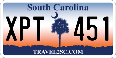 SC license plate XPT451