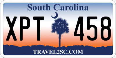 SC license plate XPT458
