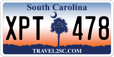 SC license plate XPT478