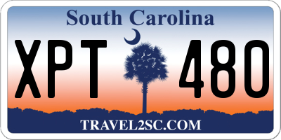 SC license plate XPT480
