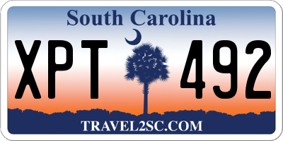 SC license plate XPT492