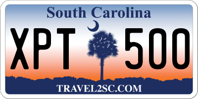 SC license plate XPT500