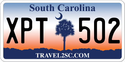 SC license plate XPT502