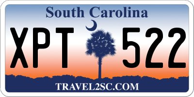 SC license plate XPT522