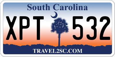 SC license plate XPT532