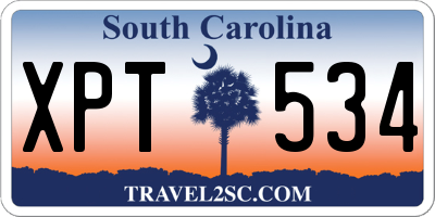 SC license plate XPT534