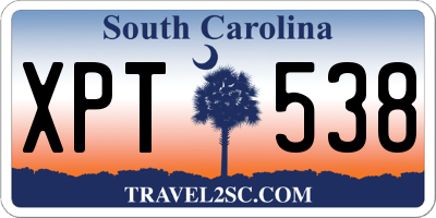 SC license plate XPT538