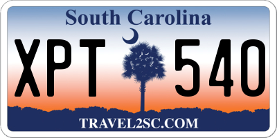 SC license plate XPT540