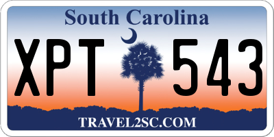 SC license plate XPT543
